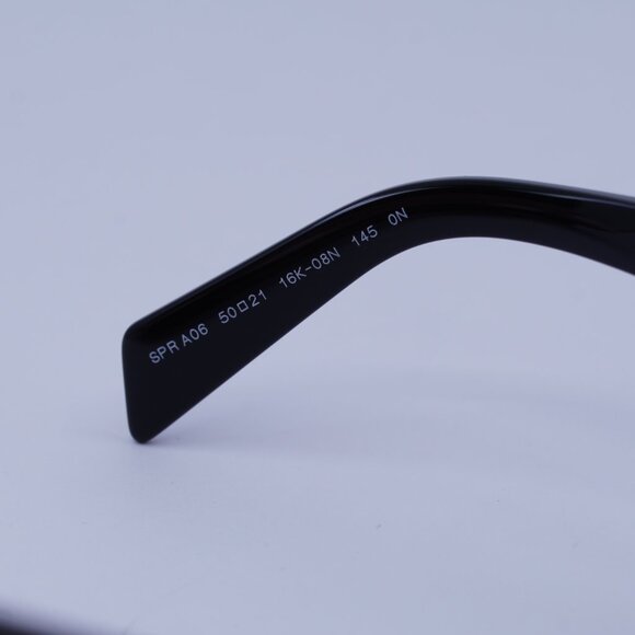 Prada PRA06S 16K08N Sunglasses Black Square Frame,Clear Blue Light Filter Lenses - Picture 6 of 10